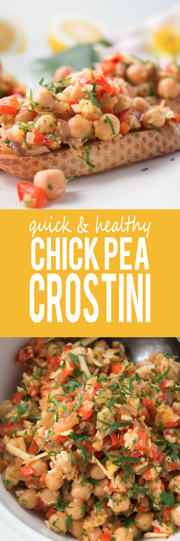 Light, fresh, quick and easy, these chick pea crostini’s will make a great appetizer option for any type of gathering. TRY THESE OMG!!