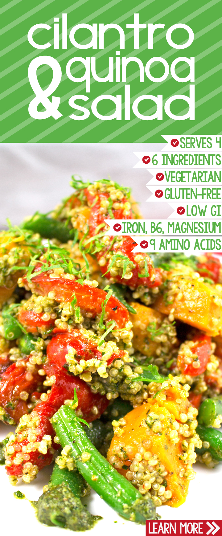 Quinoa Salad - Superfood quinoa salad. Healthy, vegetarian, gluten-free & 9 amino acids. TASTY!!