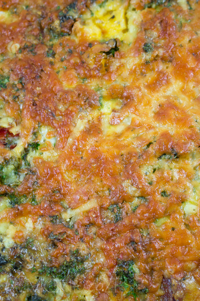 Chorizo, Kale, Potato and Red Bell Pepper Frittata - Sweet red bell peppers, kale and spicy chorizo. Healthy, super easy to put together and gluten-free!!