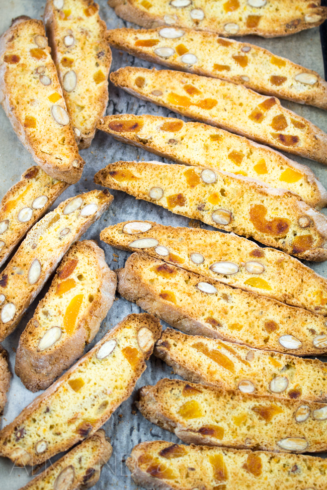 Orange, Almond and Apricot Biscotti Recipe - A delicious and healthy alternative to your usual sugary cookie! Delicious flavors of almonds, dried apricots and zesty orange everyone will love!!
