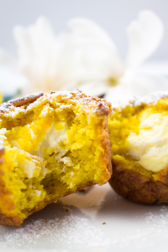 Orange and Cream Cheese Muffins - One of the BEST muffin recipes ever! Super soft, moist, zesty flavor with a glorious cream cheese center. Sooo YUM!!