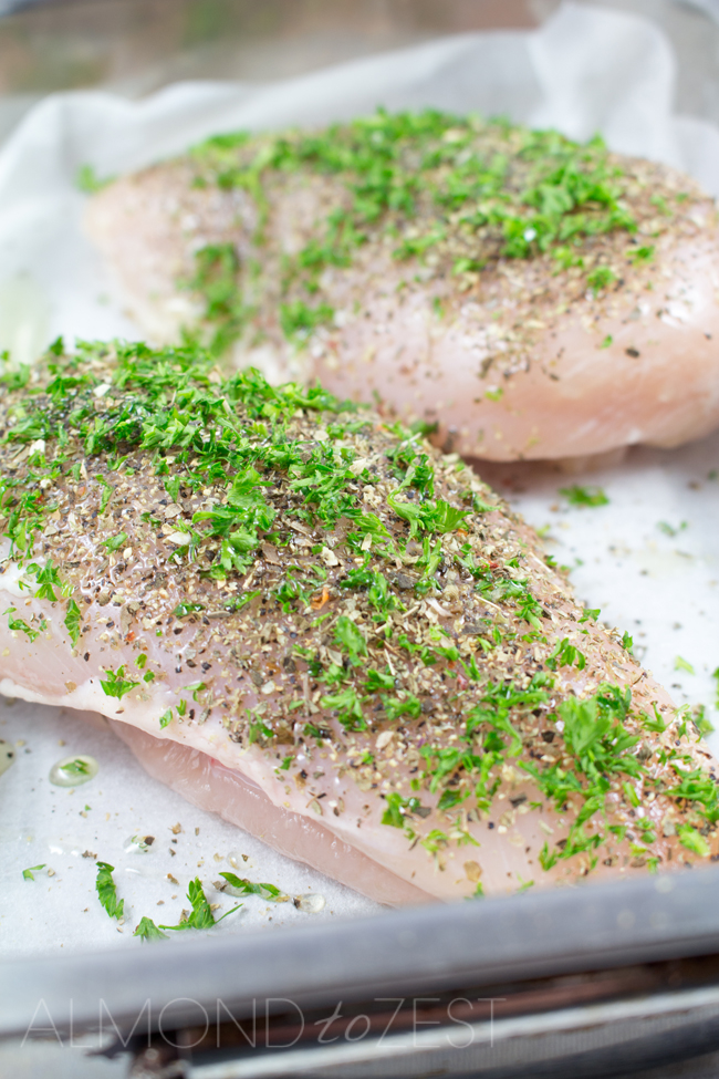 Herb Roasted Chicken Breasts - The most quick, easy and BEST way to roast chicken breasts - perfectly tender, packed with flavor and super healthy!!