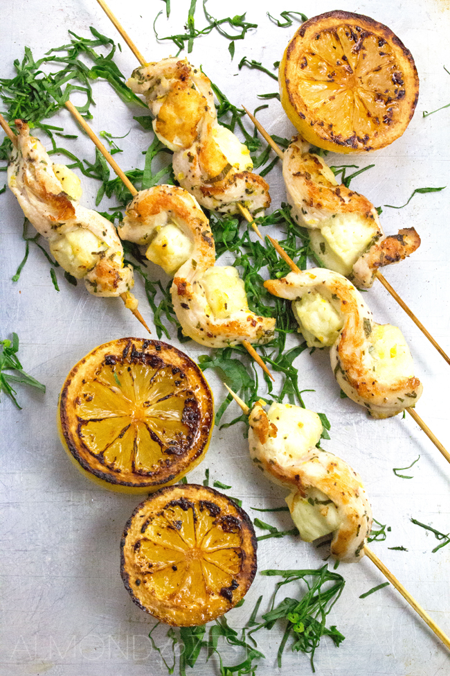 Haloumi & Chicken Kabobs - So easy, healthy, gluten-free & delicious! High protein & low-carb. LOVE these!!