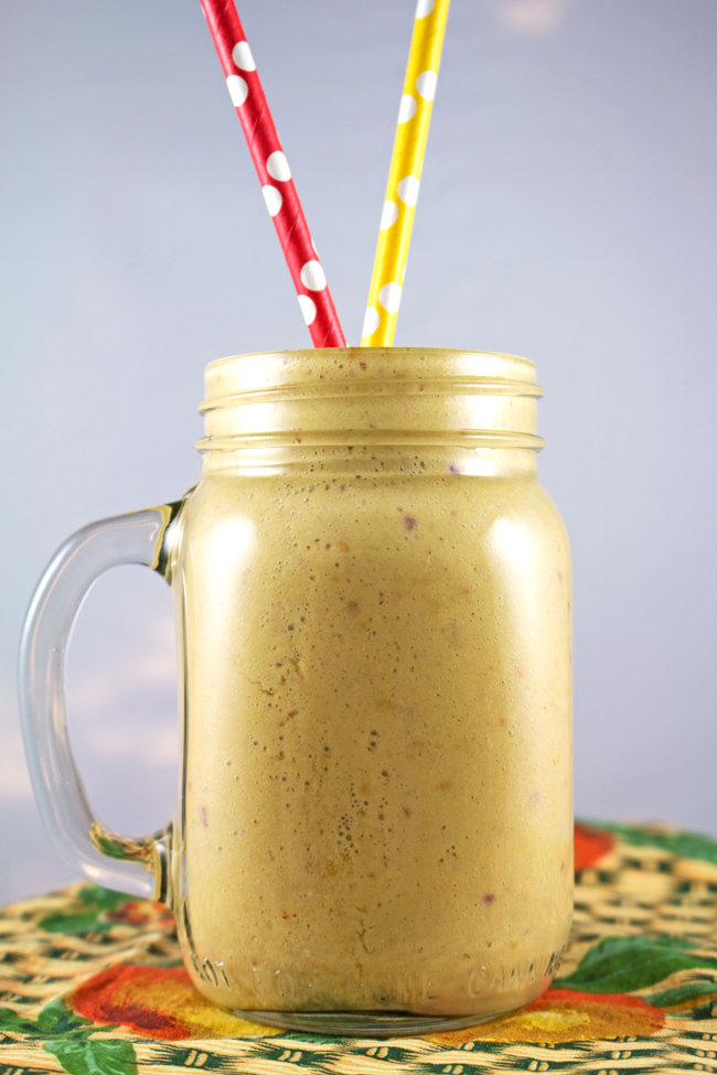 Stone Fruit Smoothie - One of my favorite smoothies, healthy & delicious. Loaded with banana, peach, nectarine, greek yogurt, honey & coconut milk!