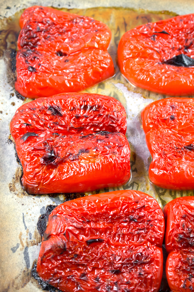 Roasted Red Bell Peppers - Why waste $ on jar peppers? EASY! Keeps 4 days in fridge & 2 weeks in olive oil!