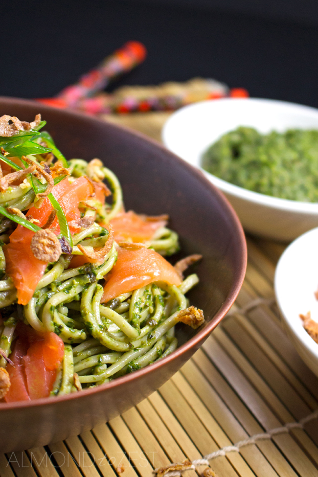 Soba Noodles with Nori Pesto and Salmon