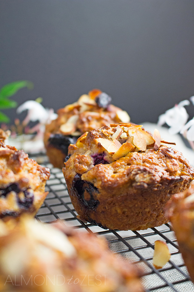 WholeWheat Blueberry and Oat Muffins
