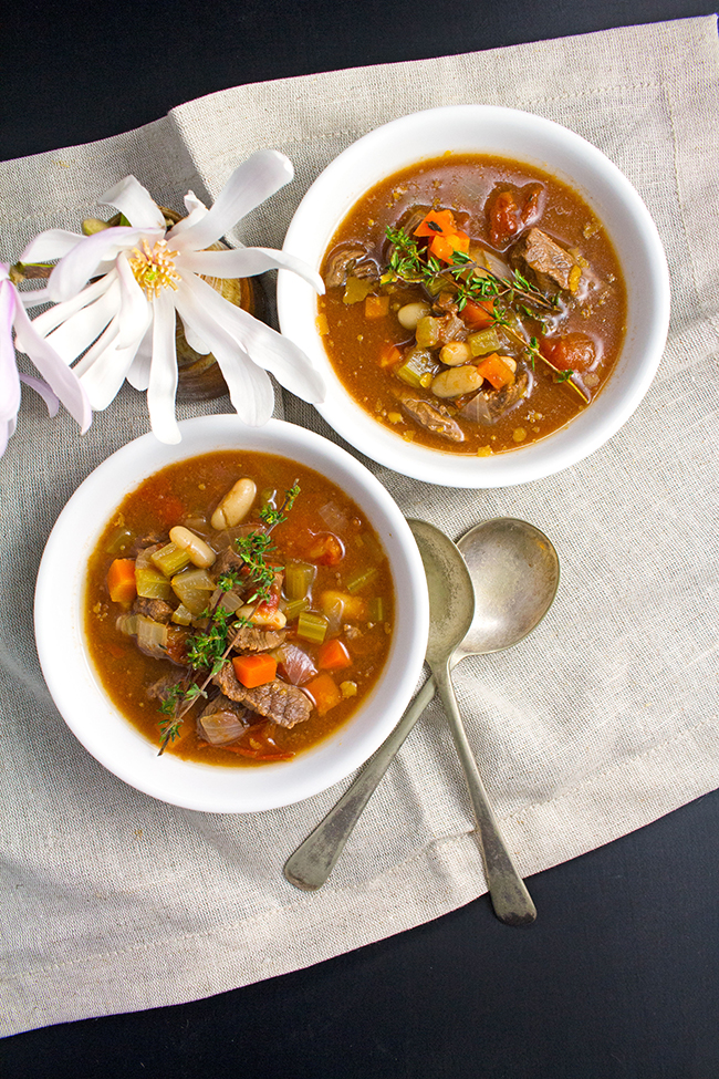 Super Simple Beef and Cannellini Bean Soup