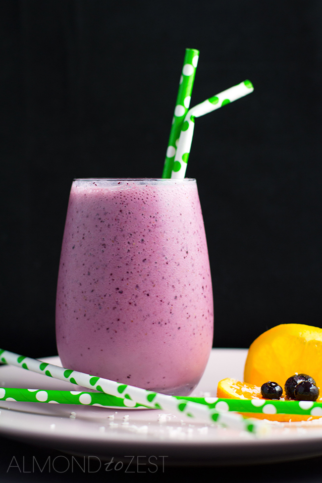 Blueberry, Orange and Coconut Smoothie