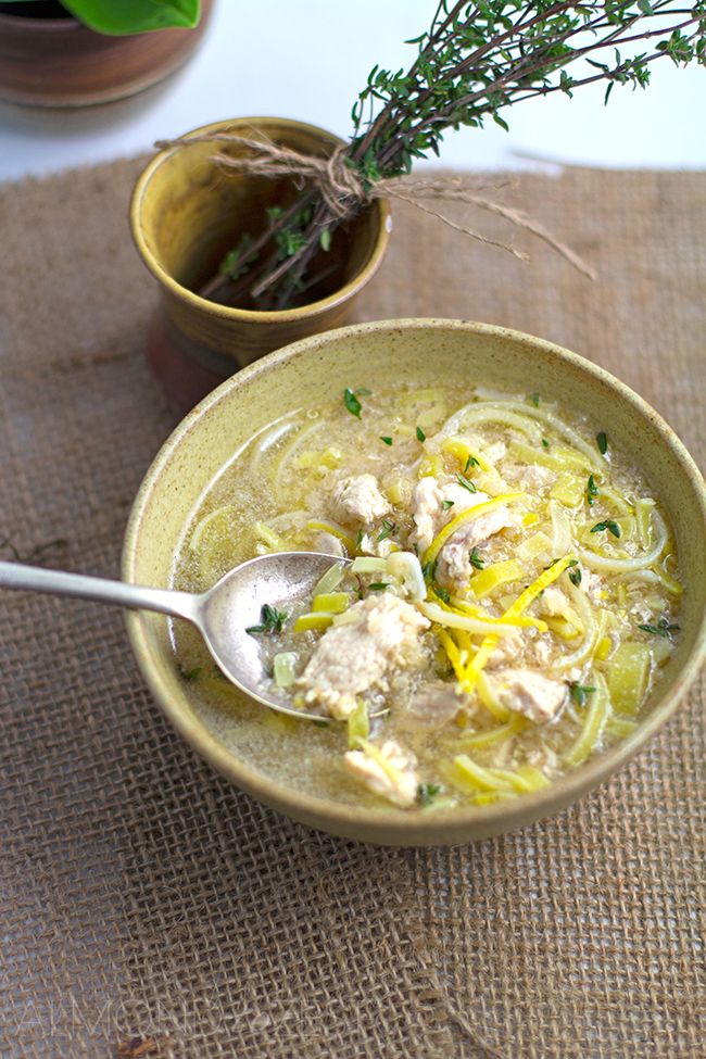 Chicken, Ginger, Lemon and Quinoa Soup