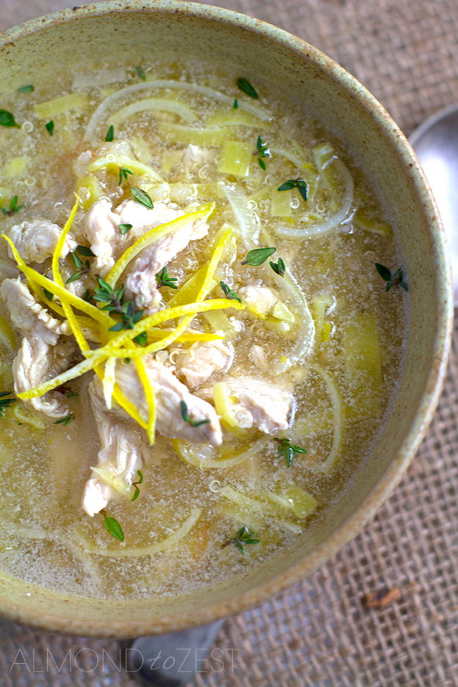 Chicken, Ginger, Lemon and Quinoa Soup