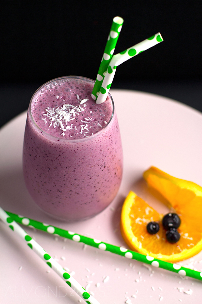 Blueberry, Orange and Coconut Smoothie