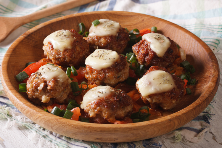 Gourmet Chicken Meatballs With Mozzarella
